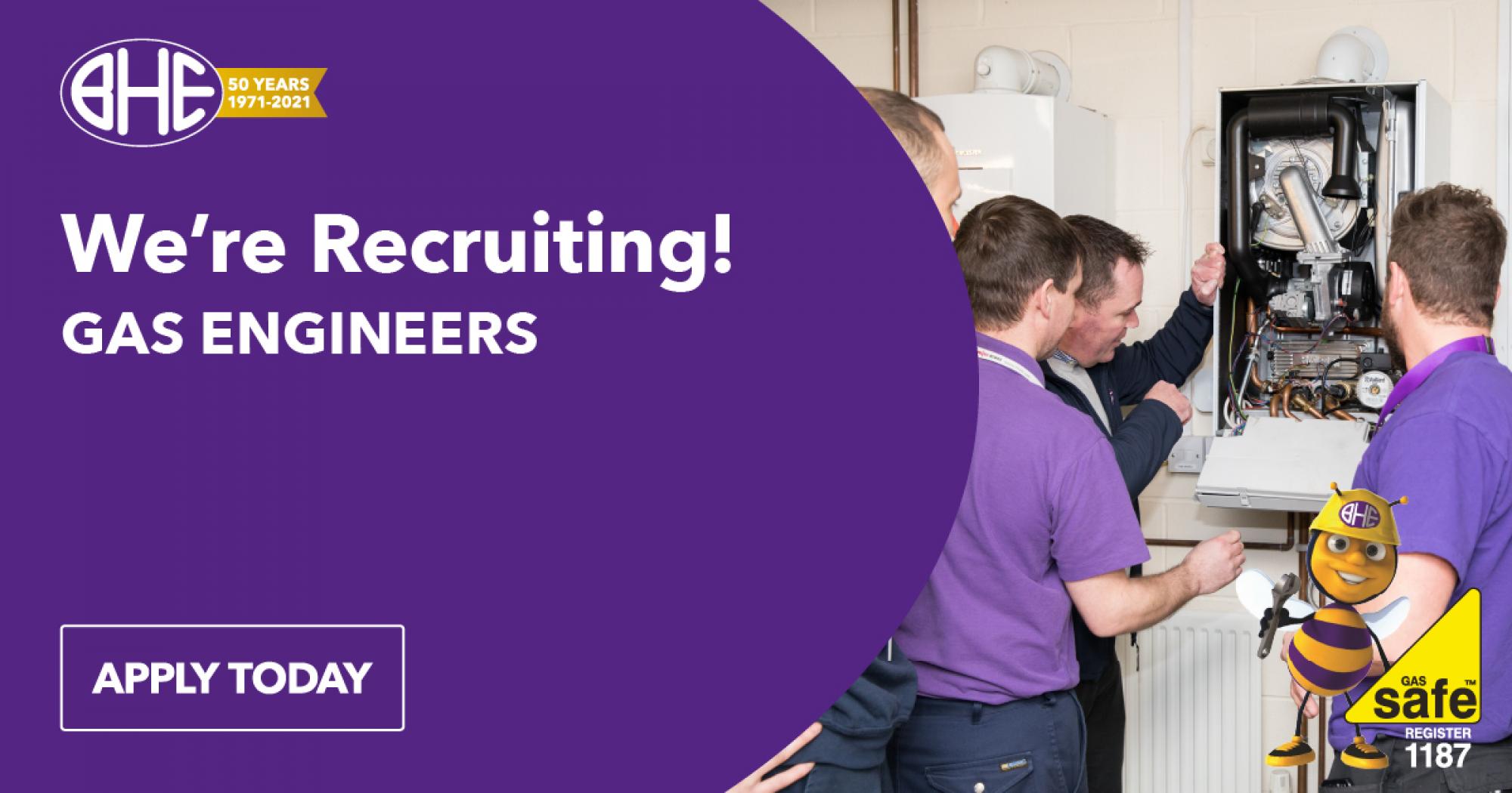 We're recruiting: Domestic Gas Engineers in Lancaster, Morecambe & South Lakes